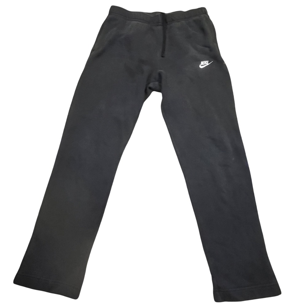 Nike Mens Sportswear Fleece Sweatpants Black Embroidered Logo Size M Joggers